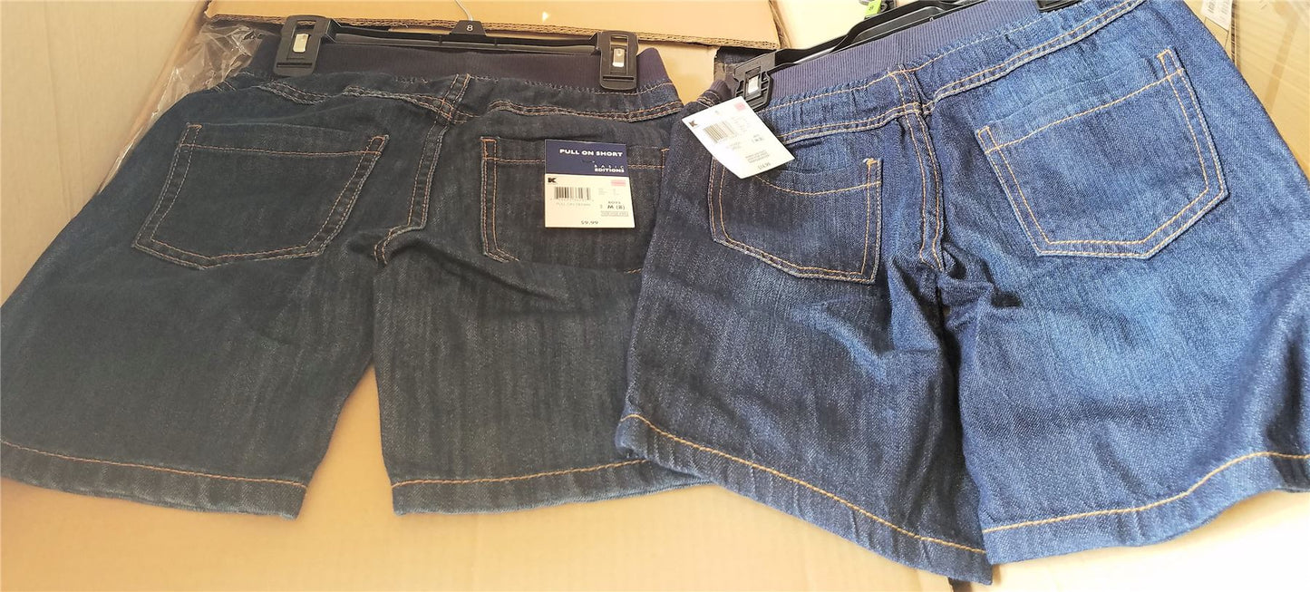 Wholesale Lot of 50 Children Boys Denim and Terry Shorts Brand New Overstock Mixed Sizes