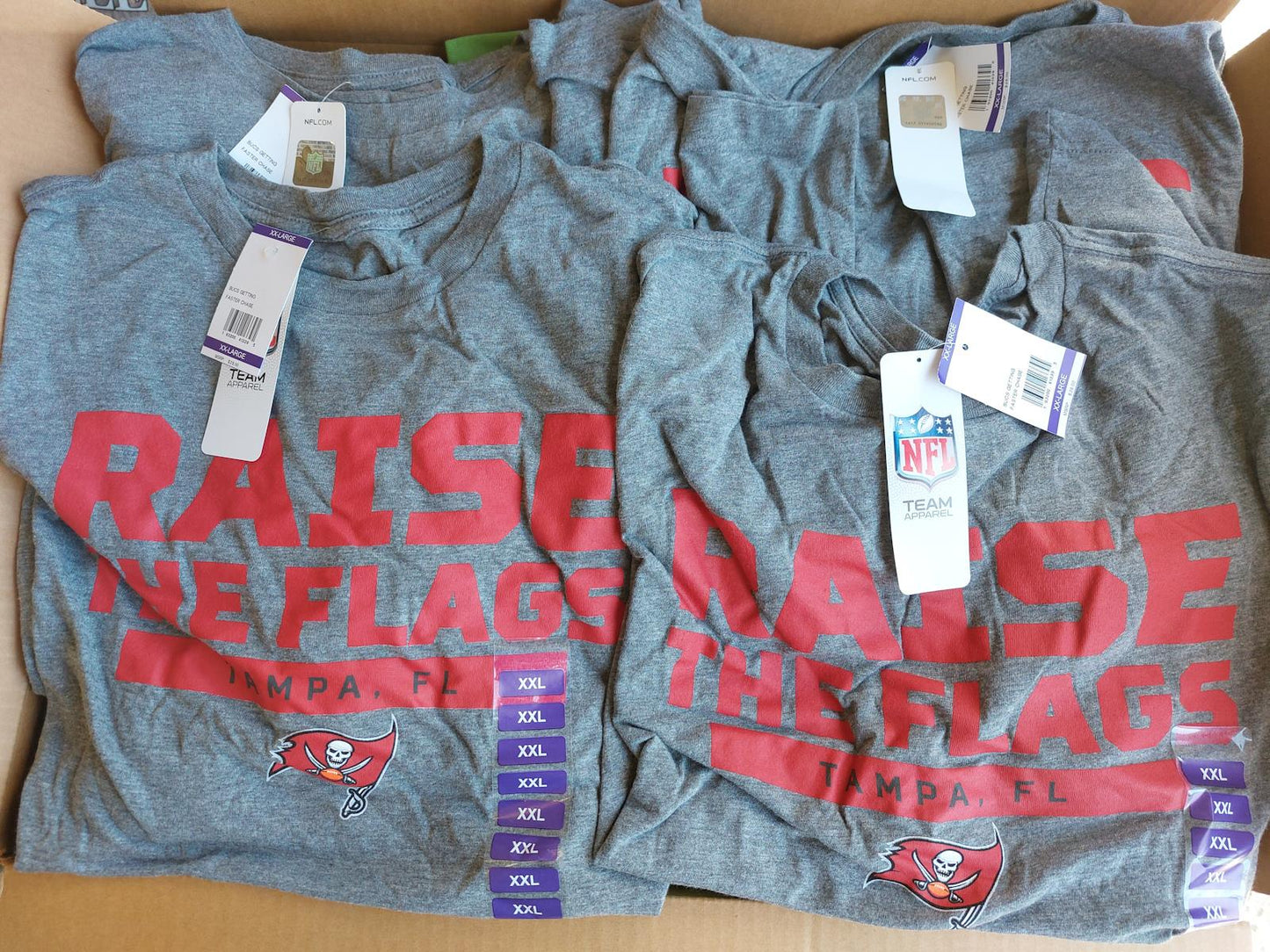 Wholesale Lot of Mens Levi Graphic Hoodies and Tampa Bay Bucs Tees Brand New
