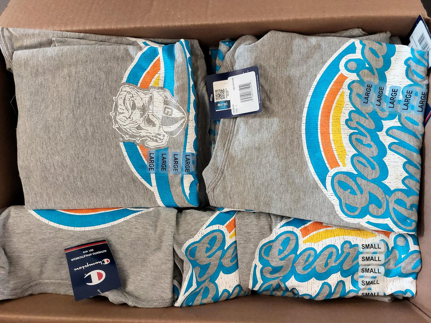 Wholesale Lot of Champion Georgia Bulldogs T-Shirts Tees College Team Apparel Brand New